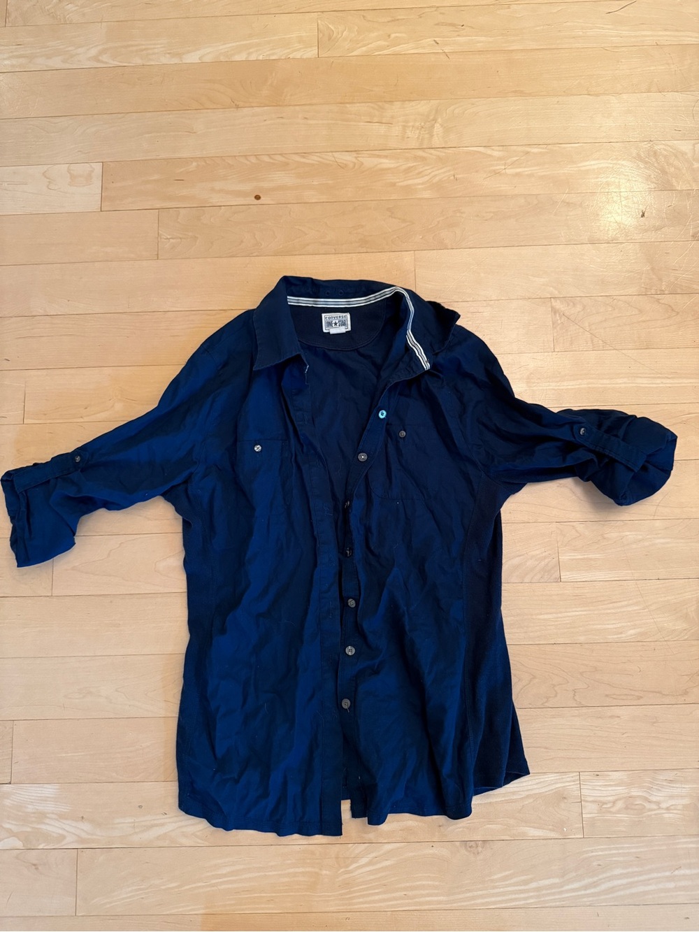 Converse One Star Blue Button Down